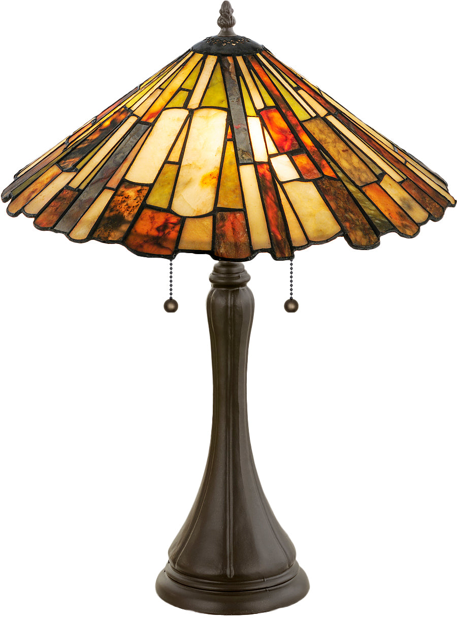 Meyda Tiffany Lighting 52158 Delta Two Light Table Lamp Lamp Bronze / Dark