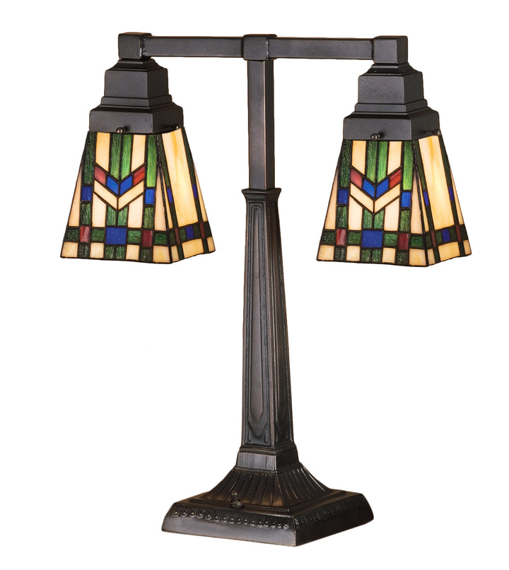 Meyda Tiffany Lighting 26419 Prairie Wheat Two Light Table Lamp Lamp Bronze / Dark