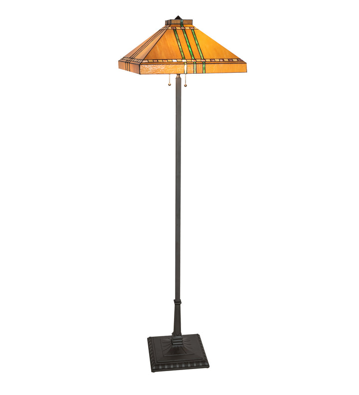 Meyda Tiffany Lighting 28397 Prairie Corn Two Light Floor Lamp Lamp Bronze / Dark