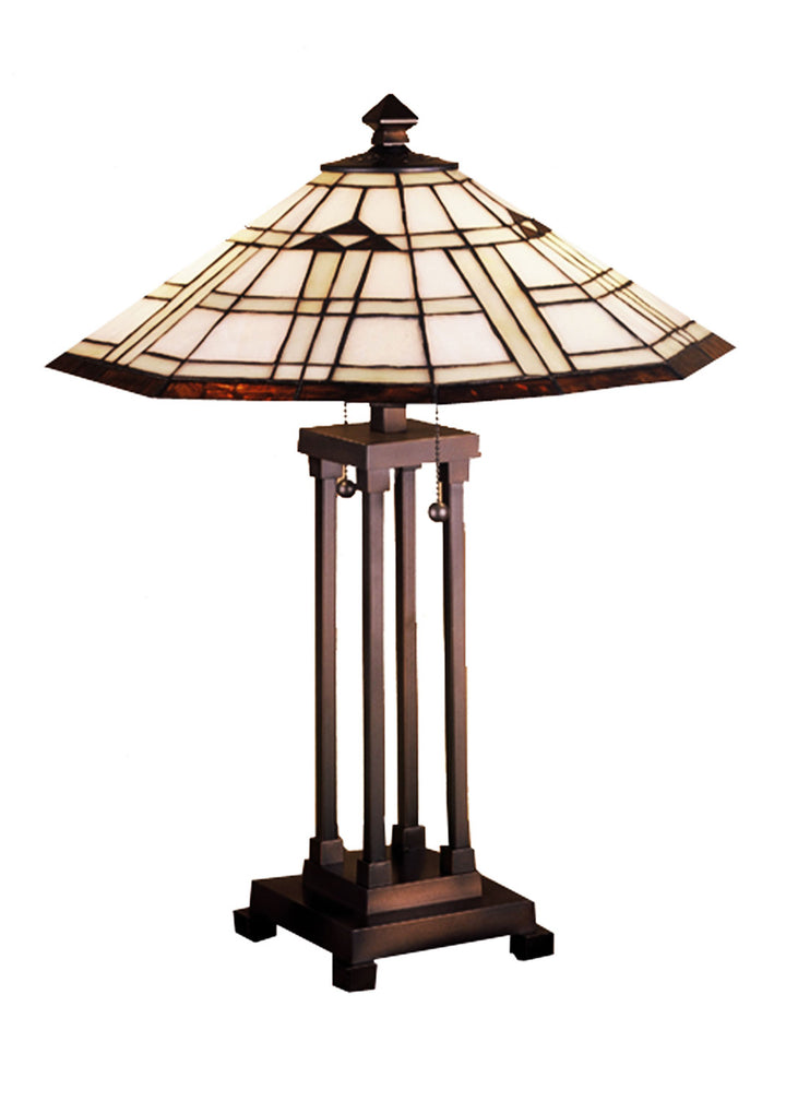 Meyda Tiffany Lighting 50281 Arrowhead Mission Two Light Table Lamp Lamp Bronze / Dark