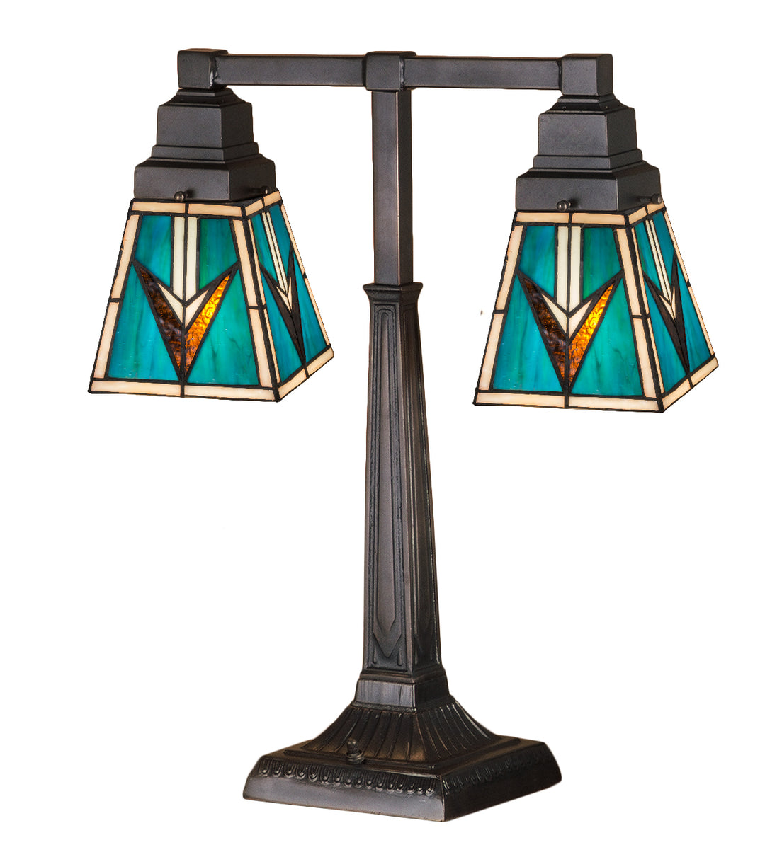 Meyda Tiffany Lighting 48200 Valencia Mission Two Light Table Lamp Lamp Bronze / Dark