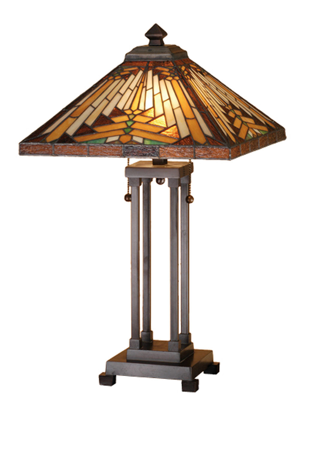 Meyda Tiffany Lighting 66230 Nuevo Two Light Table Lamp Lamp Bronze / Dark