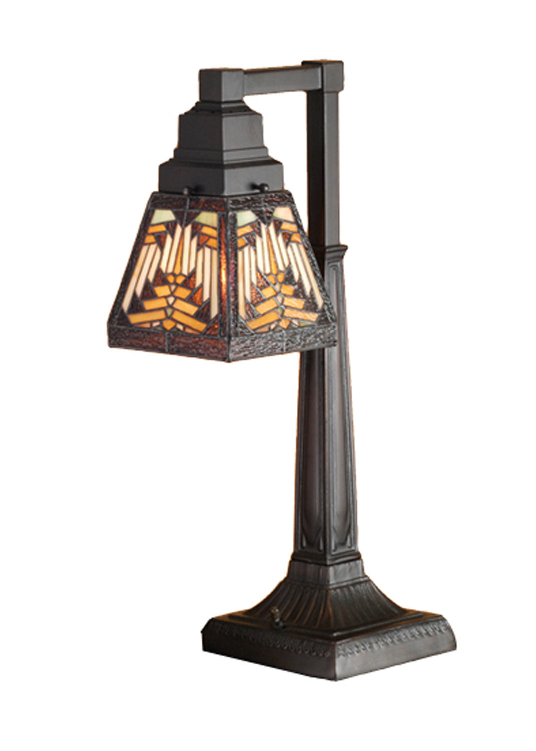 Meyda Tiffany Lighting 66527 Nuevo One Light Desk Lamp Lamp Bronze / Dark