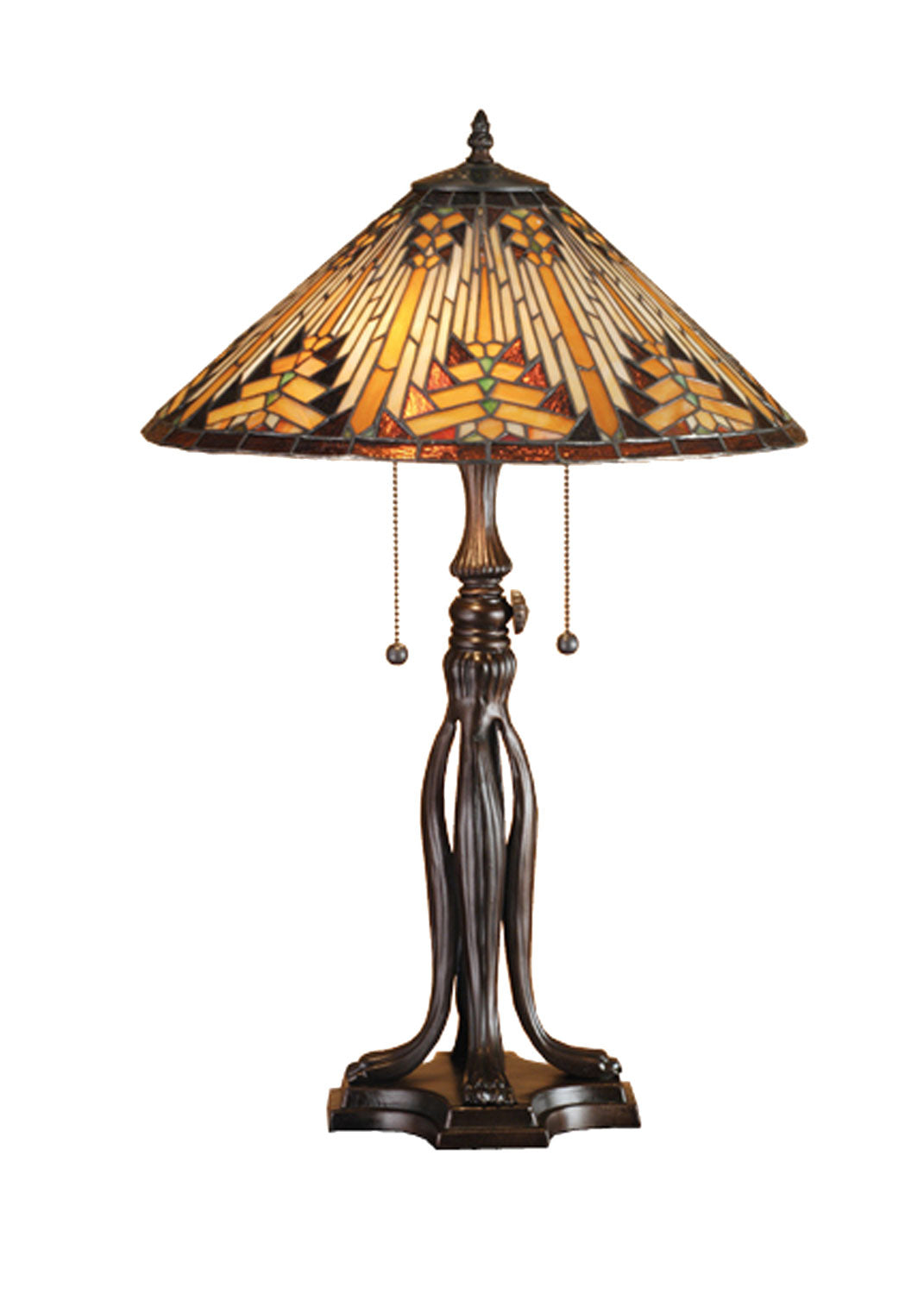 Meyda Tiffany Lighting 66224 Nuevo Two Light Table Lamp Lamp Bronze / Dark