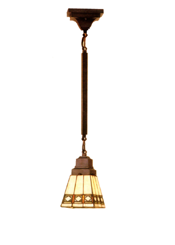 Meyda Tiffany Diamond Band Mission 49105 Pendant Light - Rust, Wrought Iron