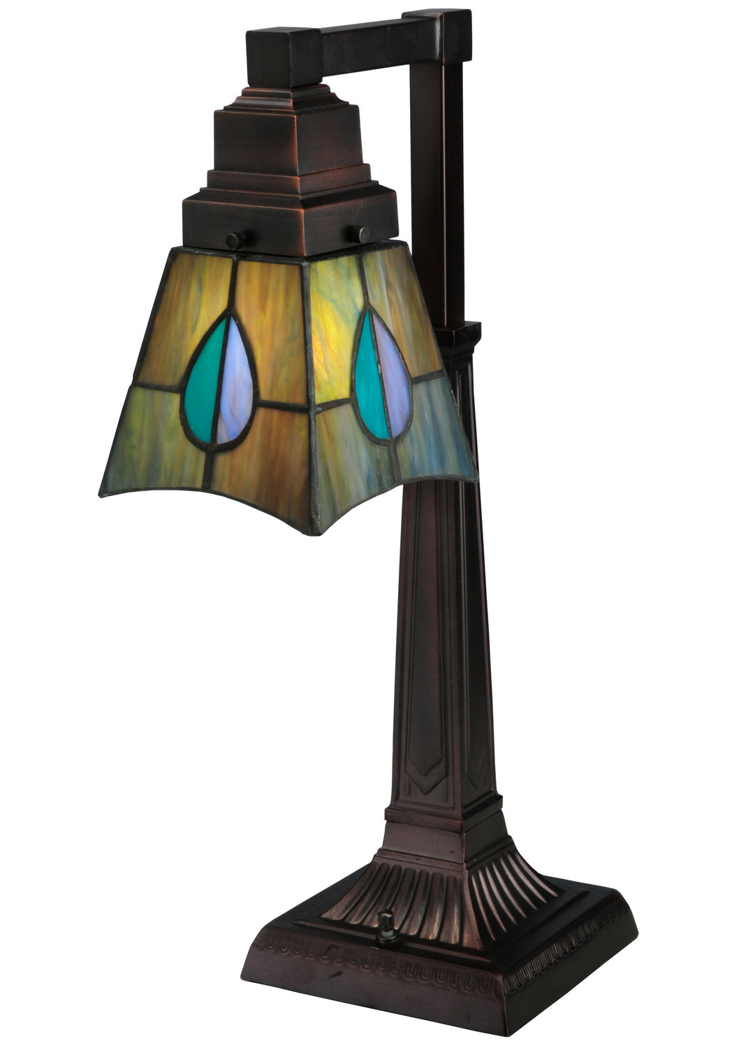 Meyda Tiffany Lighting 27637 Mackintosh Leaf One Light Desk Lamp Lamp Bronze / Dark