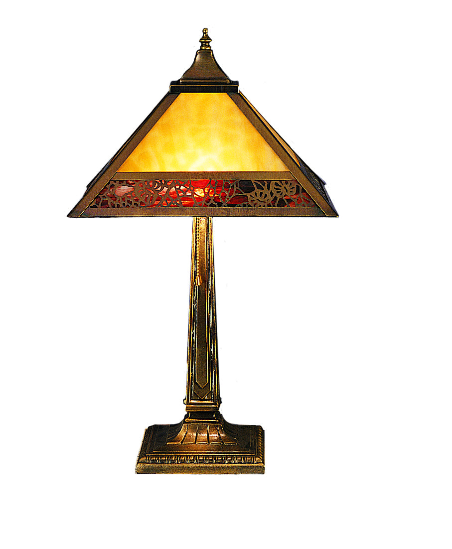 Meyda Tiffany Lighting 26828 Lotus Leaf One Light Table Lamp Lamp Bronze / Dark