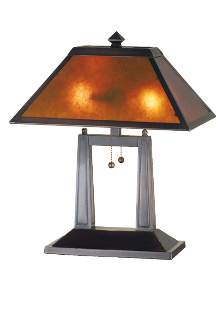 Meyda Tiffany Lighting 24216 Sutter Two Light Table Lamp Lamp Bronze / Dark
