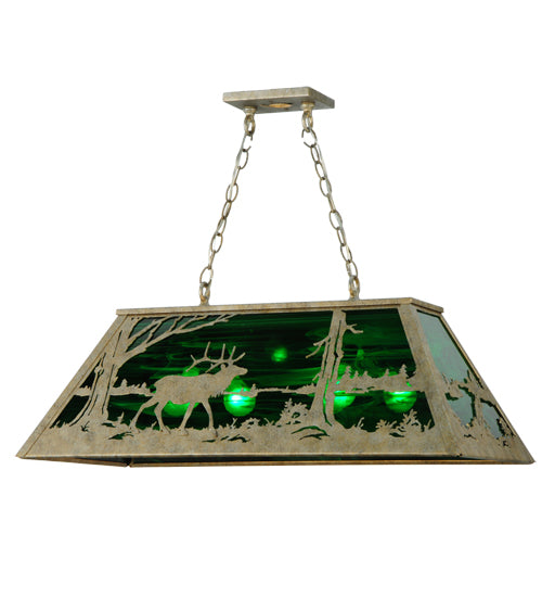 Meyda Tiffany Elk At Lake 141223 Pendant Light - Timeless Bronze