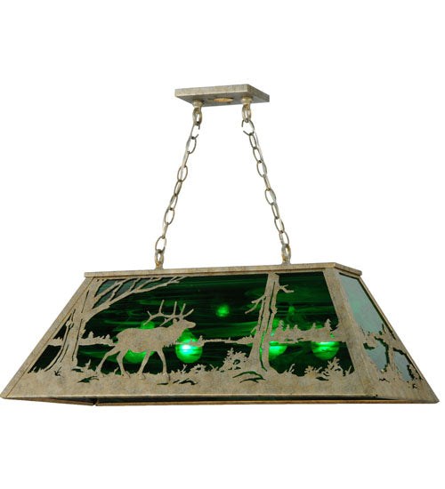 Meyda Tiffany Elk At Lake 141223 Pendant Light - Timeless Bronze