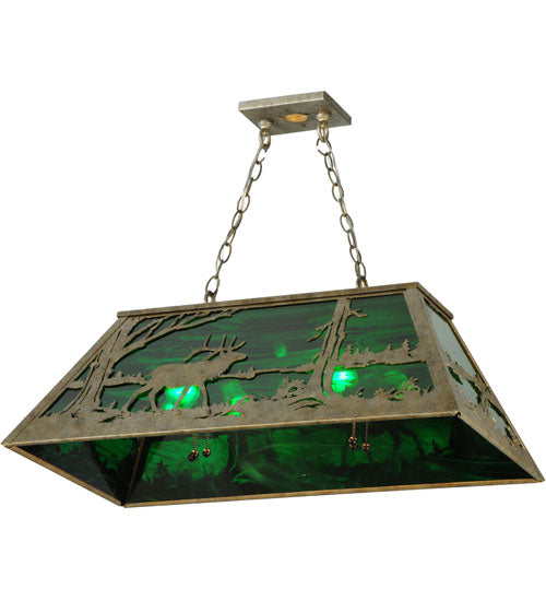 Meyda Tiffany Elk At Lake 141223 Pendant Light - Timeless Bronze