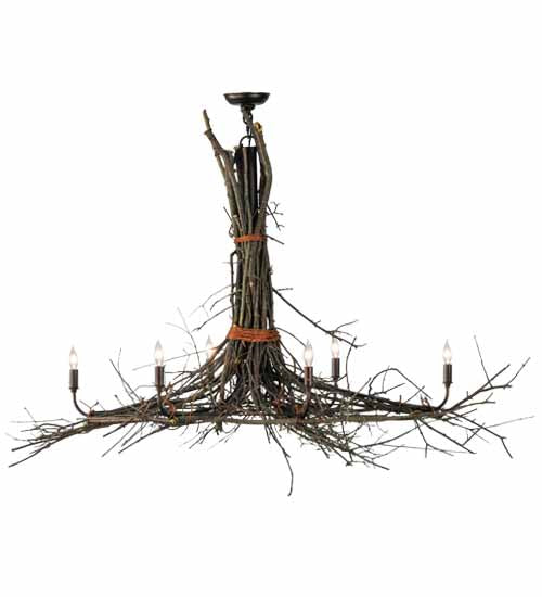 Meyda Tiffany Twigs 141355 Chandelier Light - Natural Wood,Mahogany Bronze