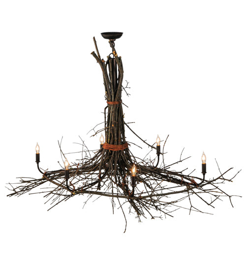 Meyda Tiffany Twigs 141355 Chandelier Light - Natural Wood,Mahogany Bronze