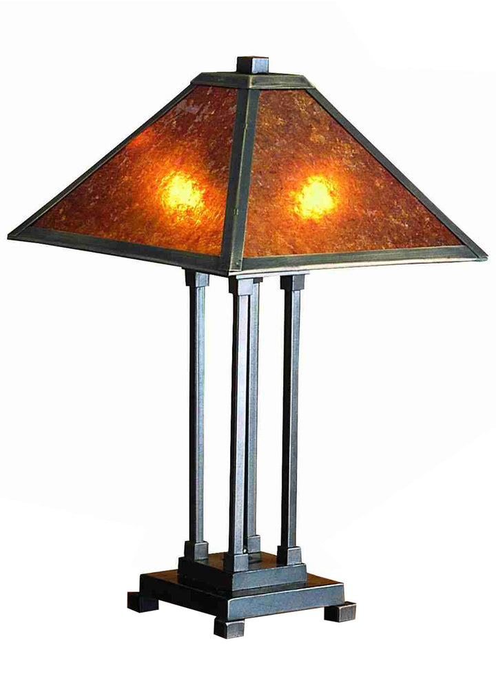 Meyda Tiffany Lighting 24217 Sutter Two Light Table Lamp Lamp Bronze / Dark