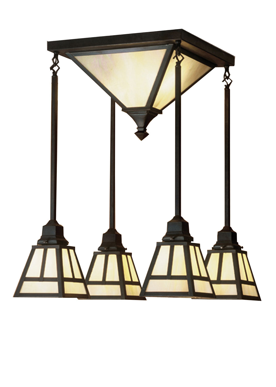 Meyda Tiffany Lighting 51766 T" Mission" Six Light Pendant Outdoor Bronze / Dark