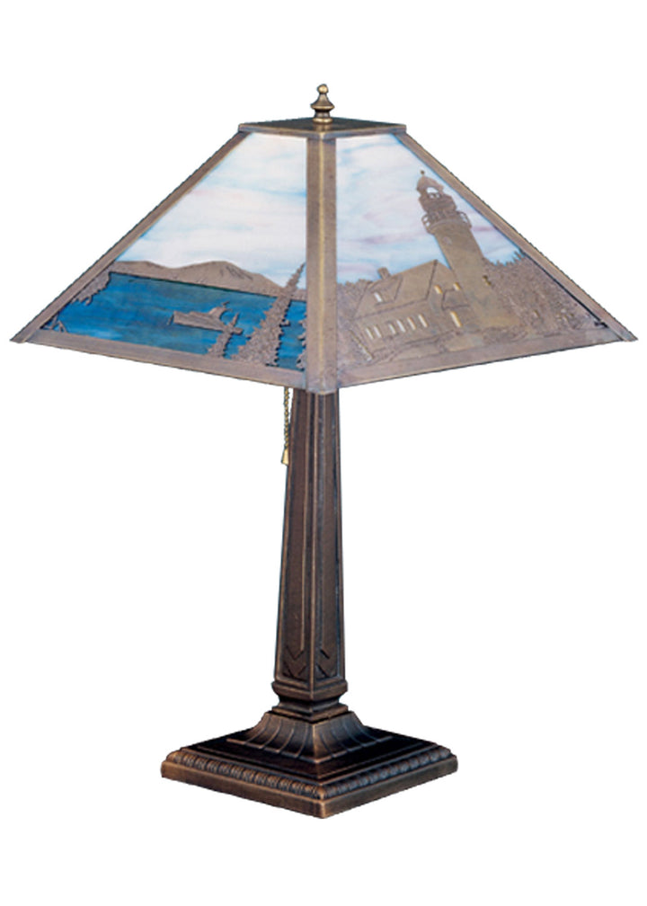Meyda Tiffany Lighting 26763 Lighthouse Bay Table Lamp Lamp Bronze / Dark