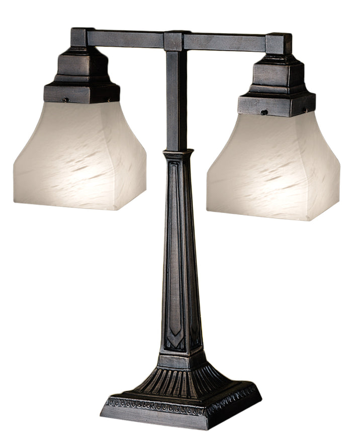 Meyda Tiffany Lighting 27625 Bungalow Two Light Table Lamp Lamp Bronze / Dark