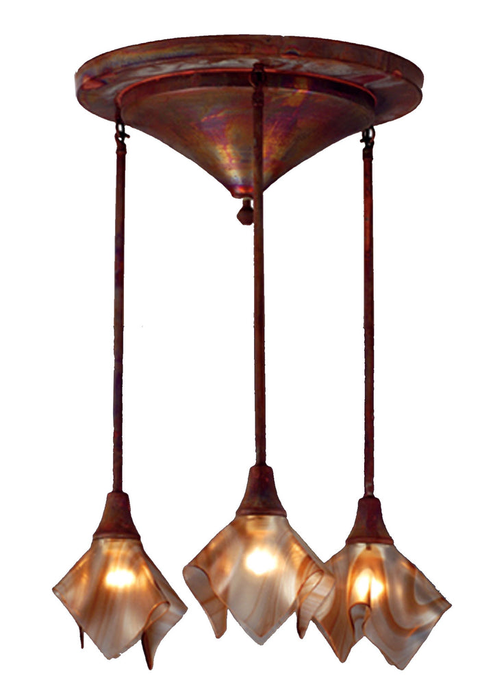 Meyda Tiffany Cognac Swirl 72637 Chandelier Light - Vintage Copper