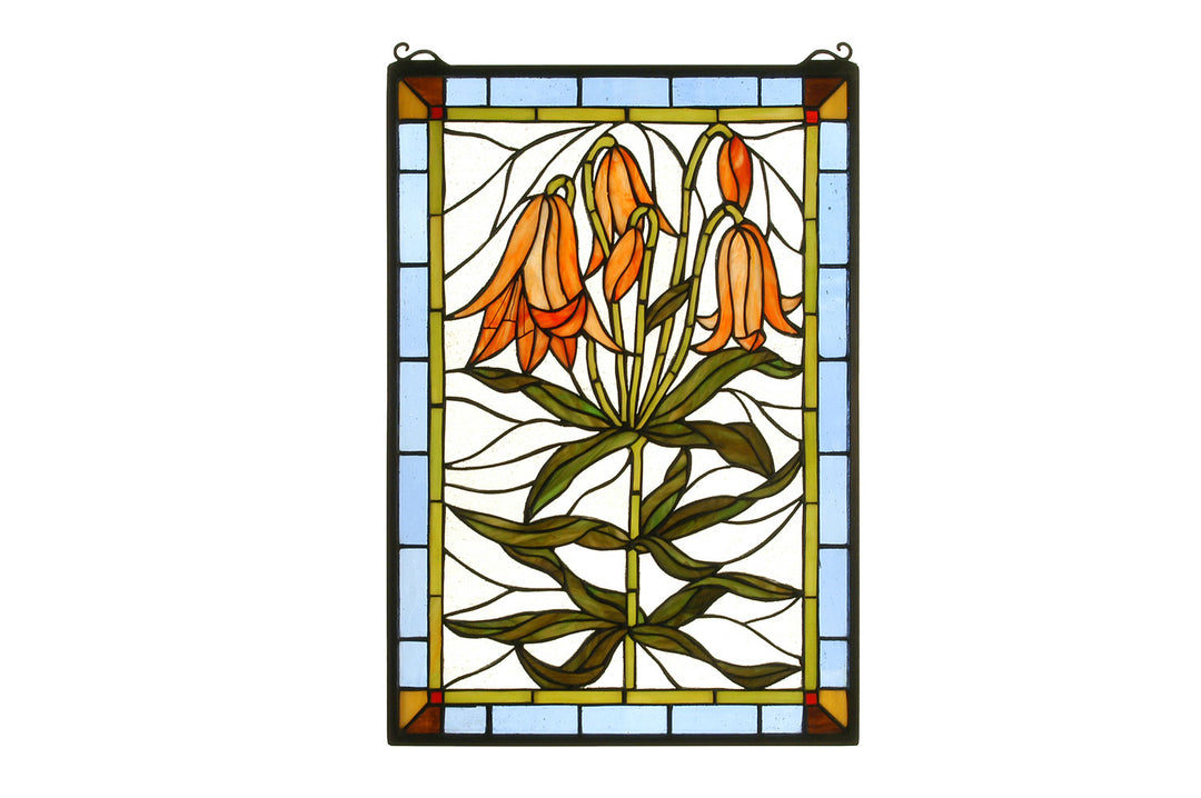 Meyda Tiffany Lighting 32660 Trumpet Lily Window Mirror Multicolored