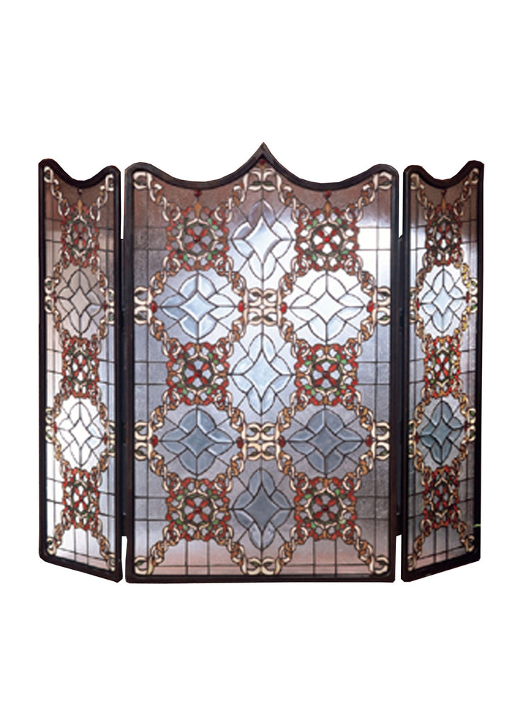 Meyda Tiffany Lighting 48092 Victorian Beveled Fireplace Screen Home Decor Bronze / Dark