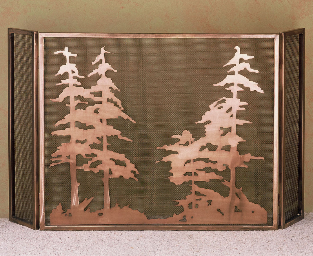 Meyda Tiffany Lighting 32281 Tall Pines Fireplace Screen Home Decor Copper/Antique/Verde