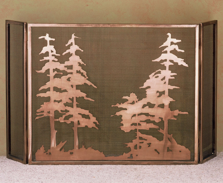 Meyda Tiffany Lighting 32281 Tall Pines Fireplace Screen Home Decor Copper/Antique/Verde