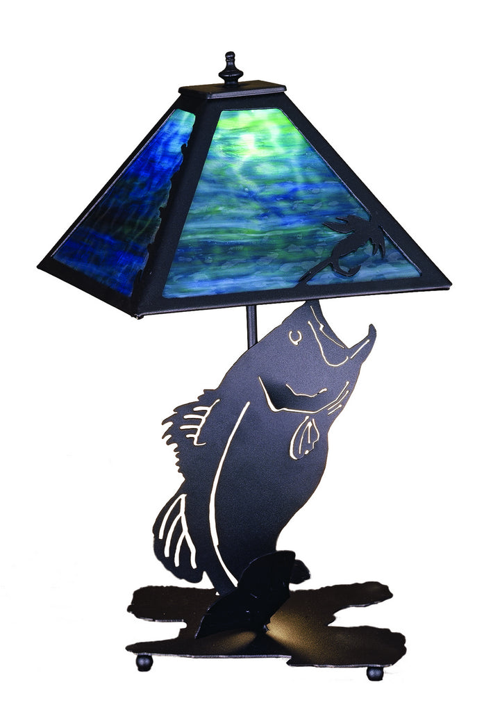 Meyda Tiffany Lighting 32566 Leaping Bass Table Lamp Lamp Black