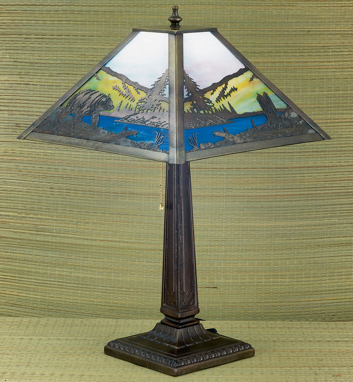 Meyda Tiffany Lighting 26759 Bear Creek Table Lamp Lamp Bronze / Dark