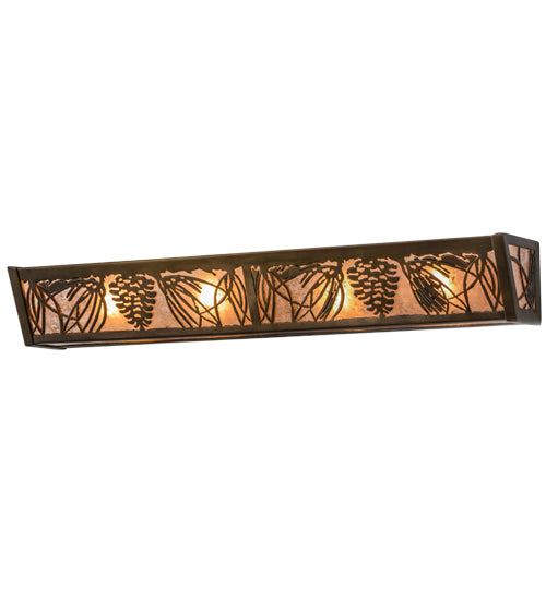 Meyda Tiffany Mountain Pine 14184 Bath Vanity Light 30 in. wide - Antique Copper
