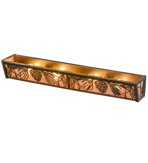 Meyda Tiffany Mountain Pine 14184 Bath Vanity Light 30 in. wide - Antique Copper