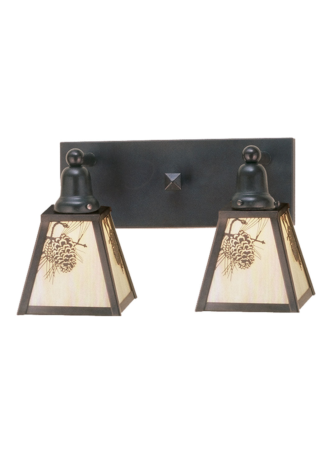 Meyda Tiffany Winter Pine 52460 Bath Vanity Light 17 in. wide - Rust