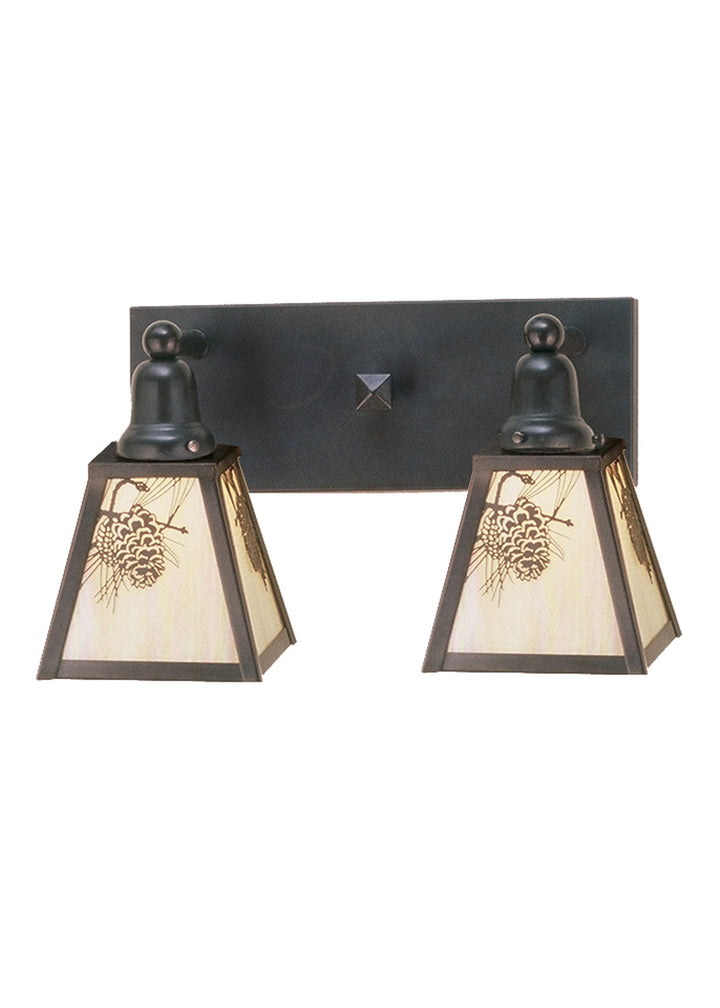 Meyda Tiffany Winter Pine 52460 Bath Vanity Light 17 in. wide - Rust