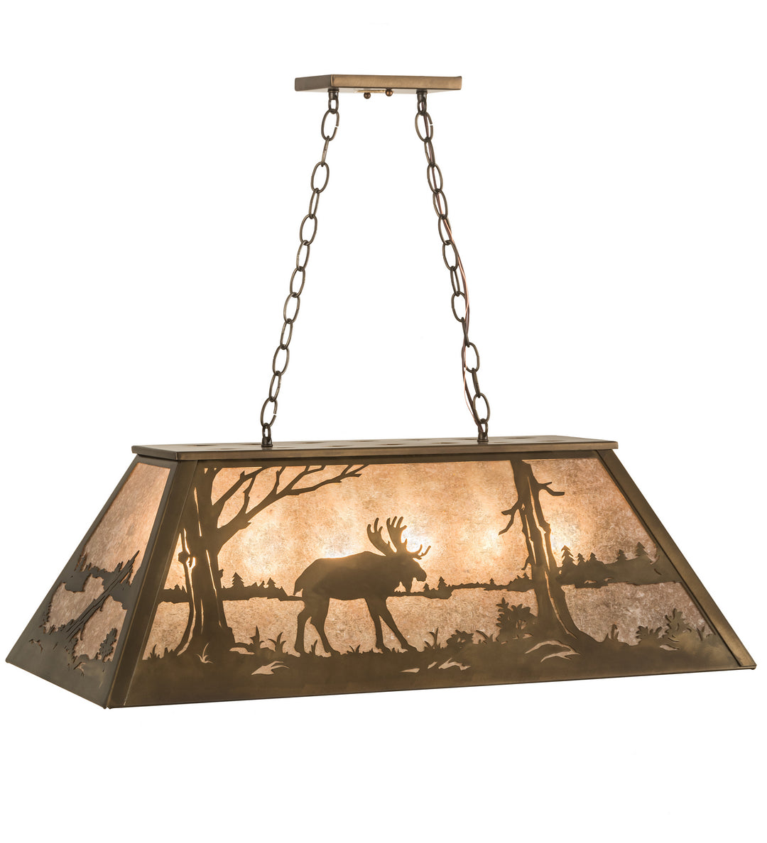 Meyda Tiffany Moose At Lake 28529 Pendant Light - Antique Copper