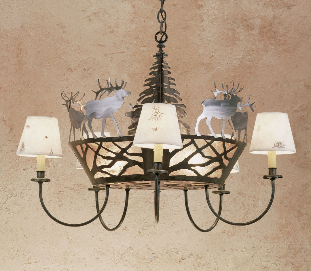 Meyda Tiffany Elk On The Loose 47704 Chandelier Light - Antique Copper