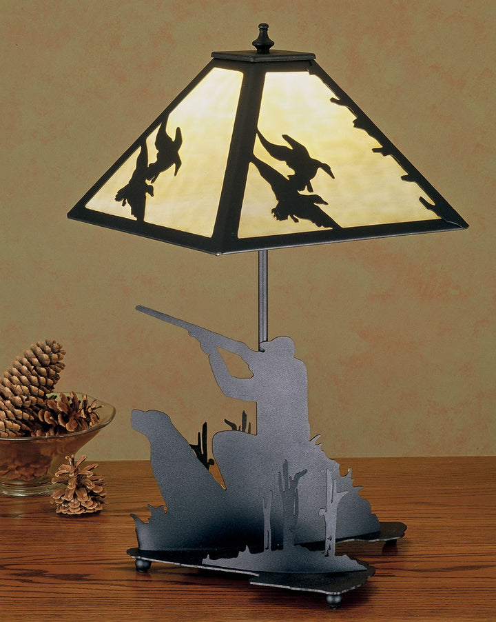 Meyda Tiffany Lighting 28314 Duck Hunter Table Lamp Lamp Black