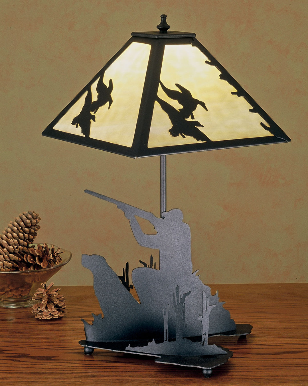 Meyda Tiffany Lighting 50400 Duck Hunter One Light Accent Lamp Lamp Black