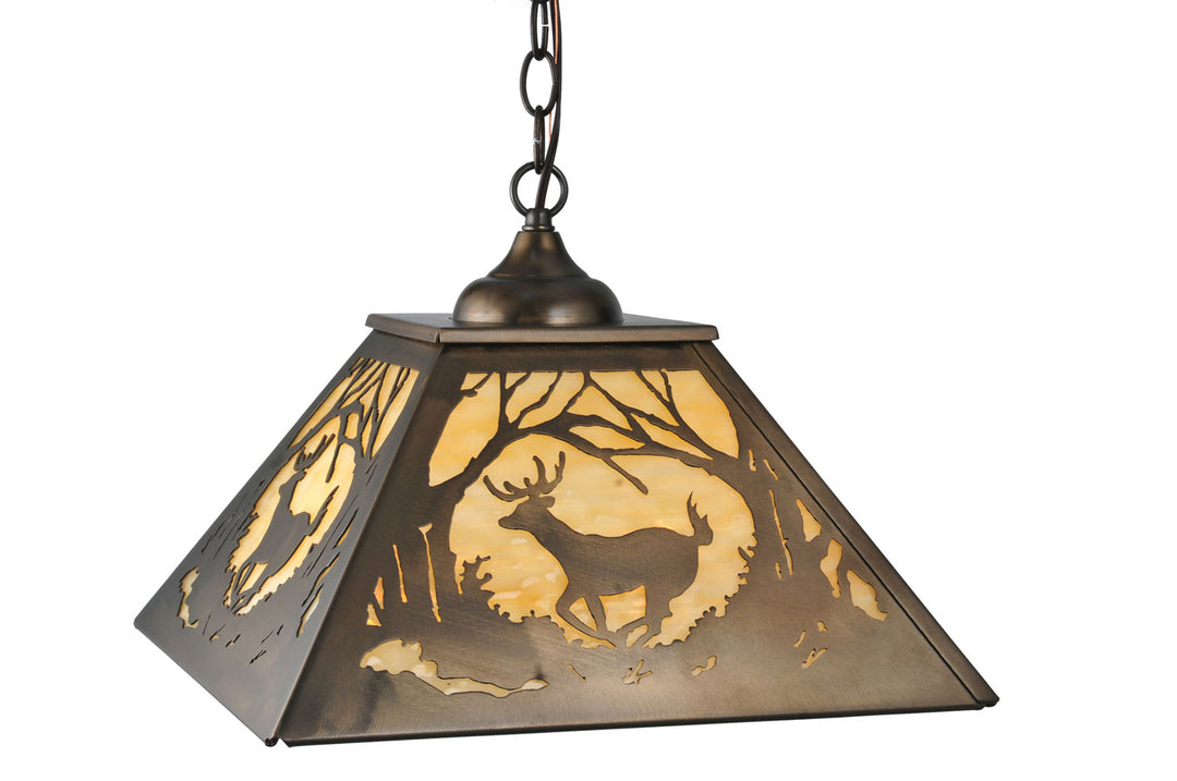 Meyda Tiffany Deer At Dawn 27902 Pendant Light - Antique Copper