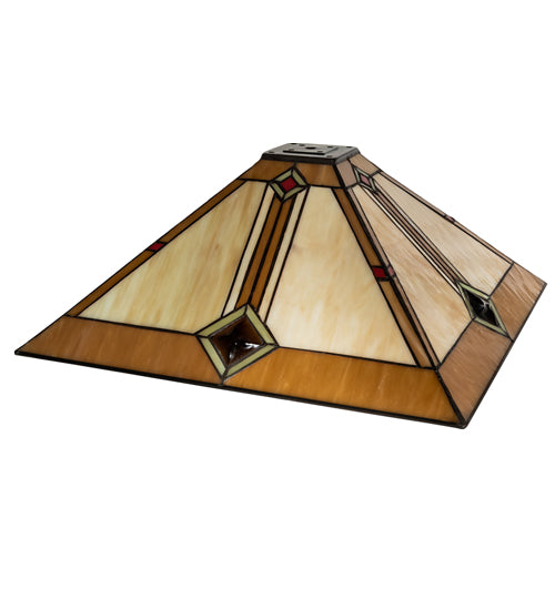 Meyda Tiffany Lighting 141958 Diamond Shade Lamp Shade Bronze / Dark