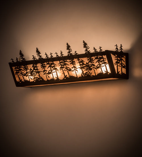 Meyda Tiffany Tall Pines 14200 Bath Vanity Light 24 in. wide - Antique Copper
