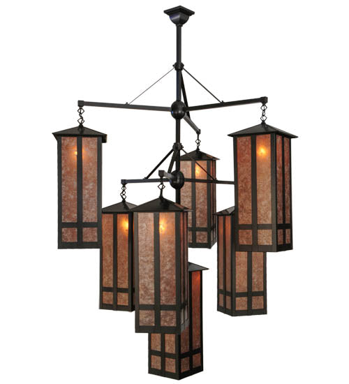 Meyda Tiffany Church Street 142003 Chandelier Light - Craftsman Brown