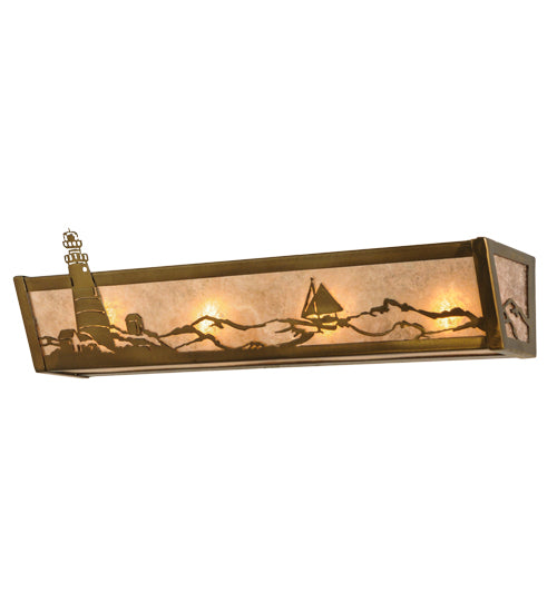 Meyda Tiffany Lighthouse 14205 Bath Vanity Light 24 in. wide - Antique Copper
