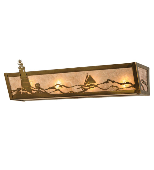 Meyda Tiffany Lighthouse 14205 Bath Vanity Light 24 in. wide - Antique Copper