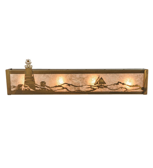 Meyda Tiffany Lighthouse 14205 Bath Vanity Light 24 in. wide - Antique Copper