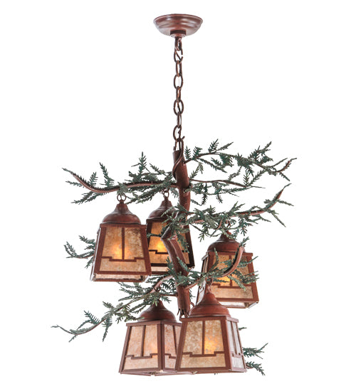 Meyda Tiffany Pine Branch 142072 Chandelier Light - Rust