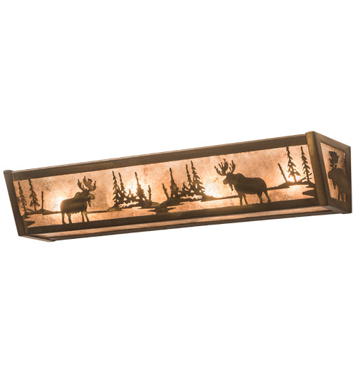 Meyda Tiffany Moose At Lake 14212 Bath Vanity Light 24 in. wide - Antique Copper