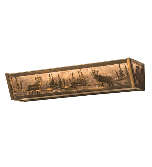 Meyda Tiffany Moose At Lake 14212 Bath Vanity Light 24 in. wide - Antique Copper
