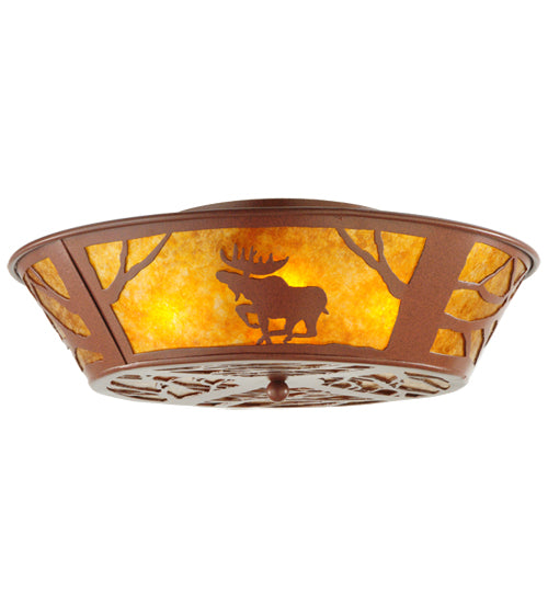 Meyda Tiffany Northwoods Moose On The Loose 142168 Ceiling Light - Red Rust