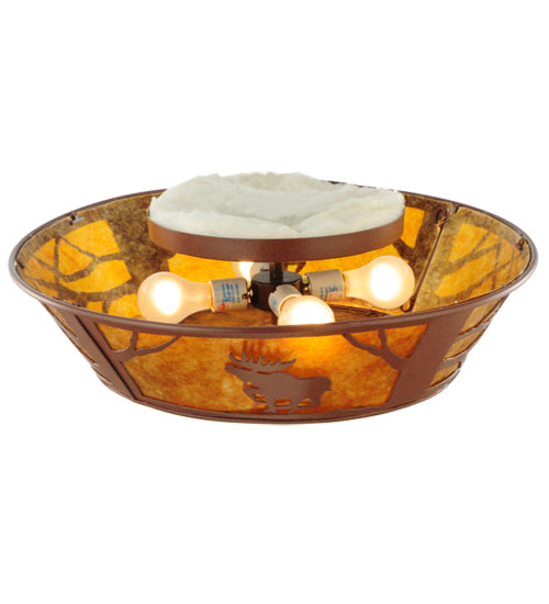 Meyda Tiffany Northwoods Moose On The Loose 142168 Ceiling Light - Red Rust