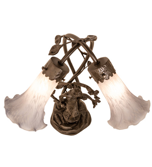 Meyda Tiffany Lighting 142212 Gray Two Light Table Lamp Lamp Bronze / Dark