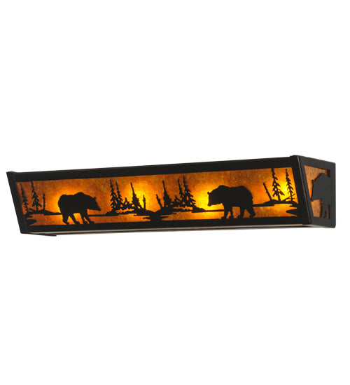 Meyda Tiffany Bear At Lake 14238 Bath Vanity Light 24 in. wide - Rust,Antique,Custom